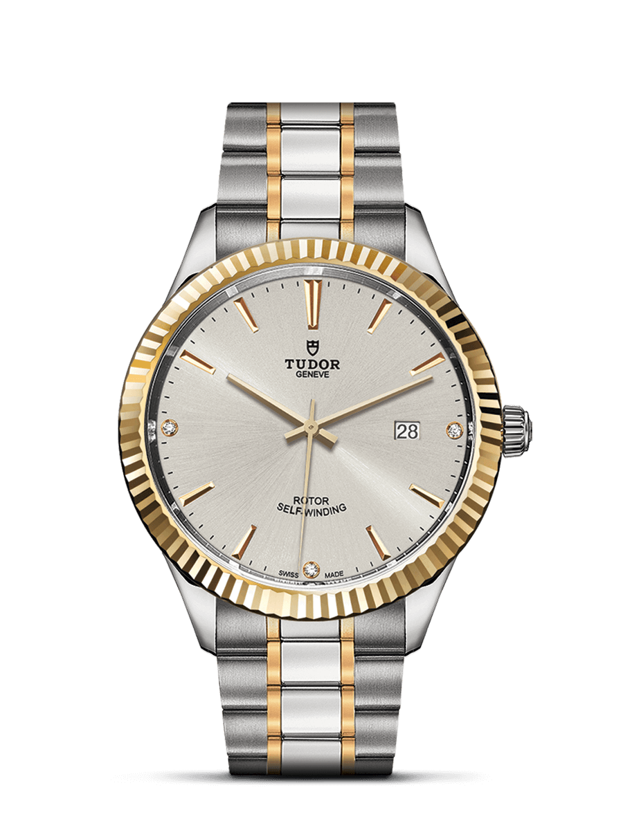 Tudor 12713-0009 : Style 41 Stainless Steel / Yellow Gold / Fluted / Silver-Diamond / Bracelet