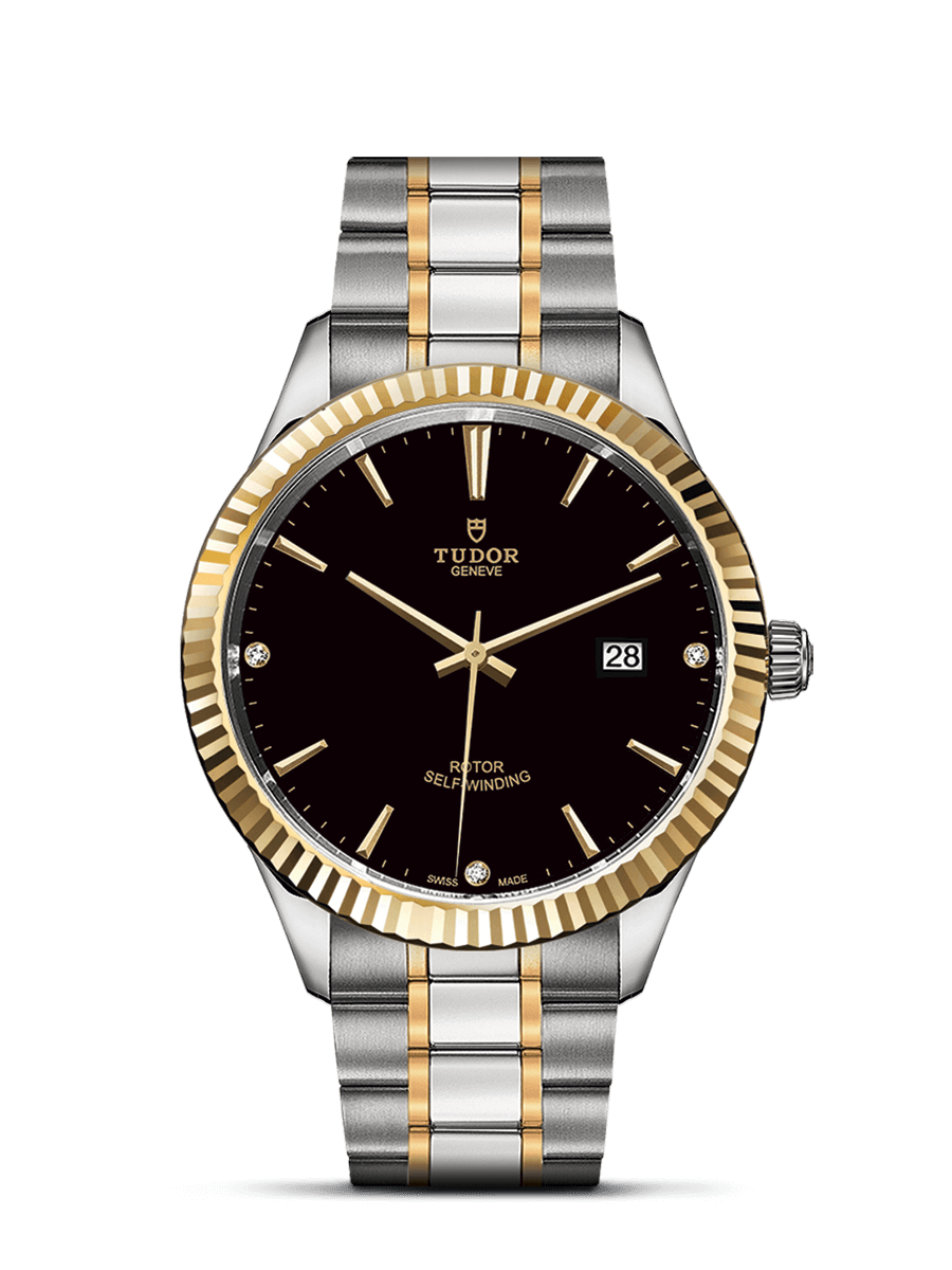 Tudor 12713-0011 : Style 41 Stainless Steel / Yellow Gold / Fluted / Black-Diamond / Bracelet