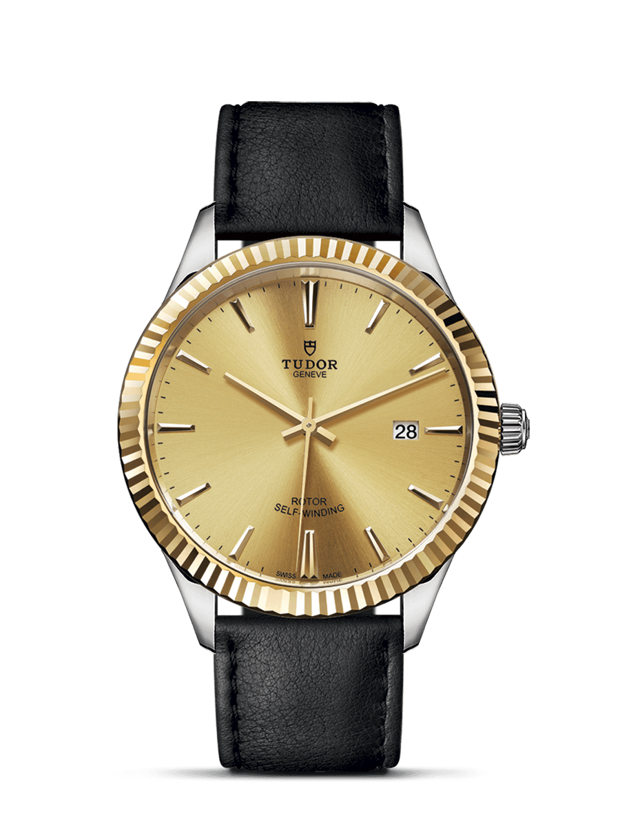 Tudor 12713-0017 : Style 41 Stainless Steel / Yellow Gold / Fluted / Champagne / Strap