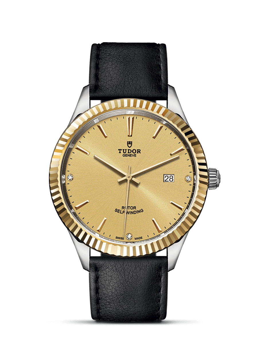 Tudor 12713-0020 : Style 41 Stainless Steel / Yellow Gold / Fluted / Champagne-Diamond / Strap