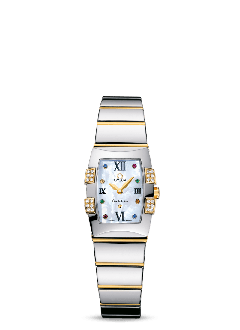 Omega 1284.79.00 : Constellation Quadrella Quartz 25 Stainless Steel / Yellow Gold / MOP