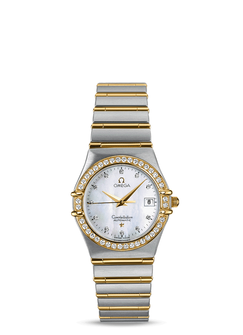 Omega 1297.75.00 : Constellation Quartz 27.5 Stainless Steel / Yellow Gold / Diamond / MOP
