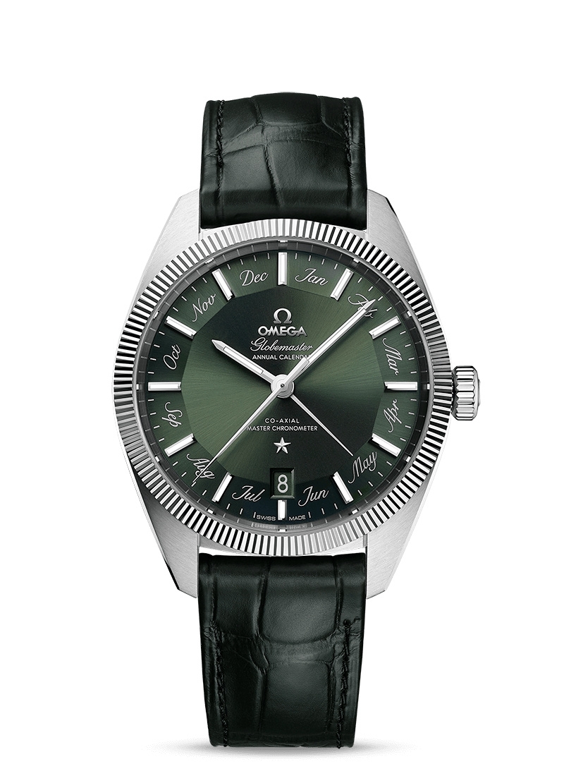 Omega 130.33.41.22.10.001 : Globemaster Annual Calendar Stainless Steel / Green