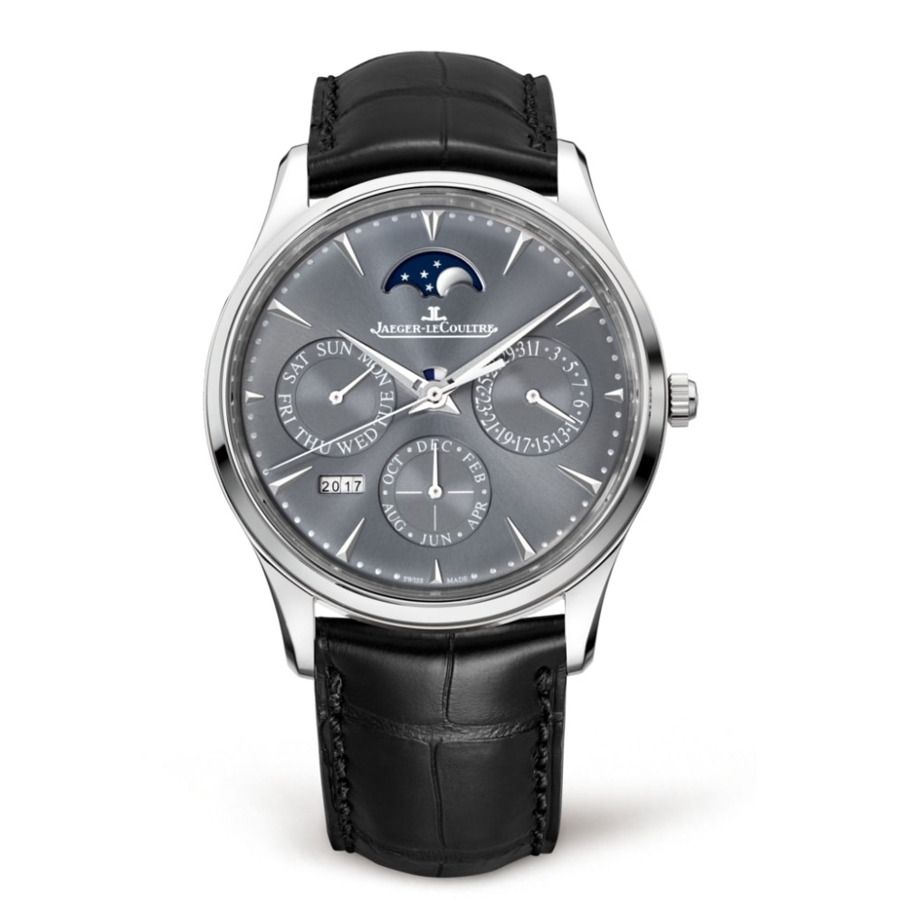 Jaeger-LeCoultre 130354J : Master Ultra Thin Perpetual White Gold / Grey / Alligator