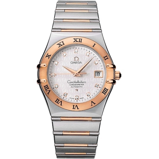 Omega 1304.35.00 : Constellation Automatic 35.5 Stainless Steel - Red Gold / Silver - Diamond