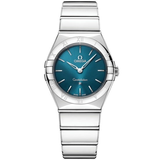 Omega 131.10.28.60.03.002 : Constellation 28 Quartz Stainless Steel / Peacock Blue