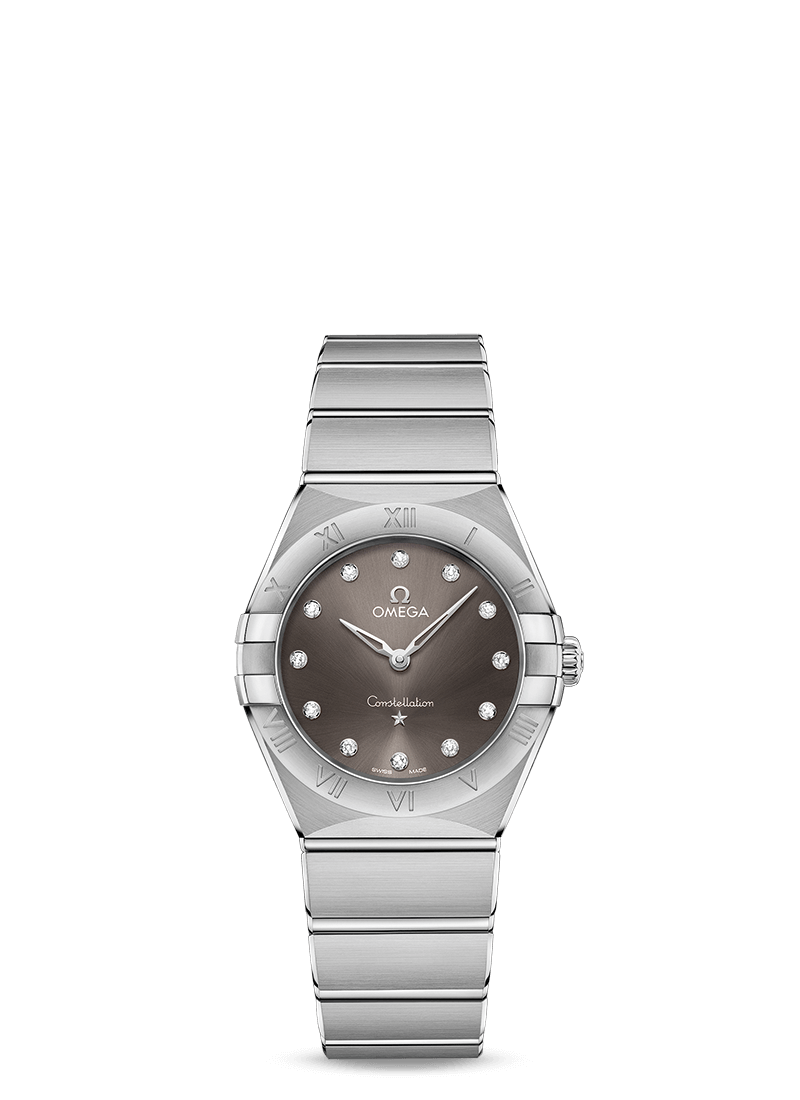 Omega 131.10.28.60.56.001 : Constellation Manhattan 28 Quartz Stainless Steel / Grey - Diamond