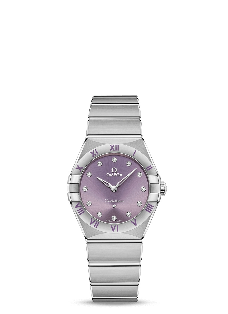 Omega 131.10.28.60.60.002 : Constellation Manhattan 28 Quartz Stainless Steel / Purple