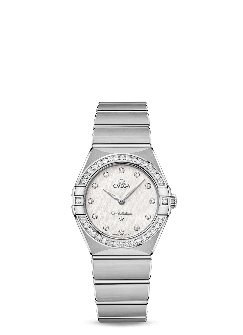 Omega 131.15.28.60.52.001 : Constellation Manhattan 28 Quartz Stainless Steel / Silver Silk-Diamond / Diamond