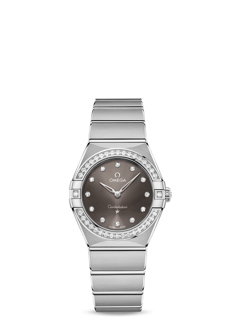 Omega 131.15.28.60.56.001 : Constellation Manhattan 28 Quartz Stainless Steel / Grey - Diamond / Diamond