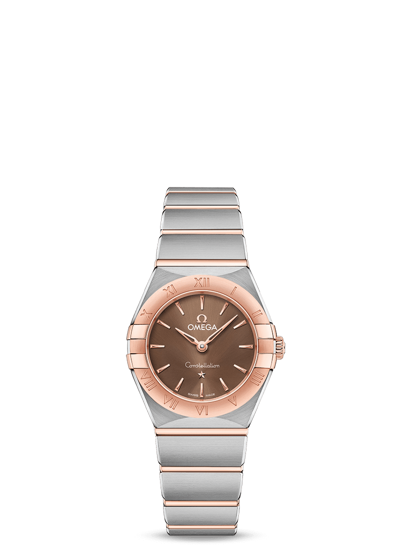 Omega 131.20.25.60.13.001 : Constellation Manhattan 25 Quartz Stainless Steel / Sedna Gold / Brown