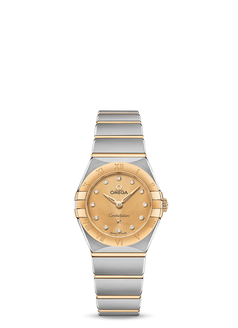 Omega 131.20.25.60.58.001 : Constellation Manhattan 25 Quartz Stainless Steel / Yellow Gold / Champagne - Diamond