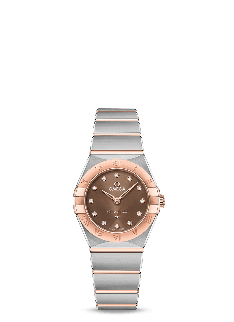 Omega 131.20.25.60.63.001 : Constellation Manhattan 25 Quartz Stainless Steel / Sedna Gold / Brown - Diamond