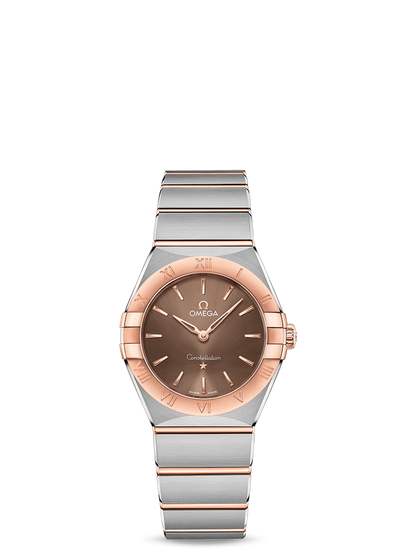Omega 131.20.28.60.13.001 : Constellation Manhattan 28 Quartz Stainless Steel / Sedna Gold / Brown