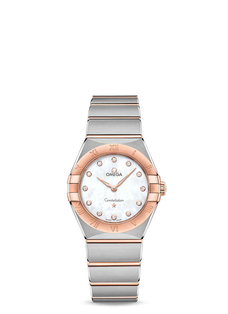 Omega 131.20.28.60.55.001 : Constellation Manhattan 28 Quartz Stainless Steel / Sedna Gold / MOP