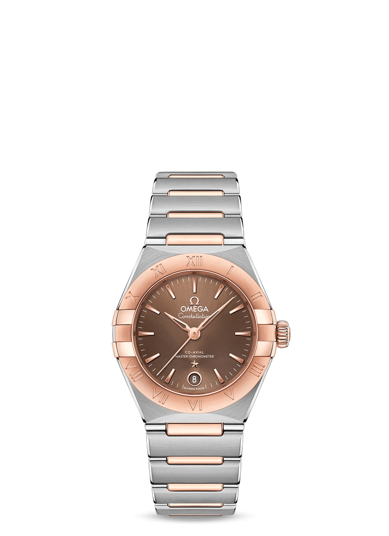 Omega 131.20.29.20.13.001 : Constellation Manhattan 29 Co-Axial Master Chronometer Stainless Steel / Sedna Gold / Brown
