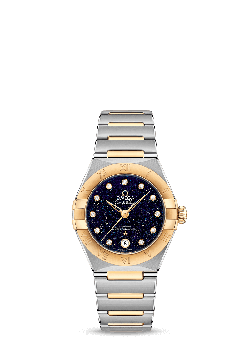 Omega 131.20.29.20.53.001 : Constellation Manhattan 29 Co-Axial Master Chronometer Stainless Steel / Yellow Gold / Aventurine