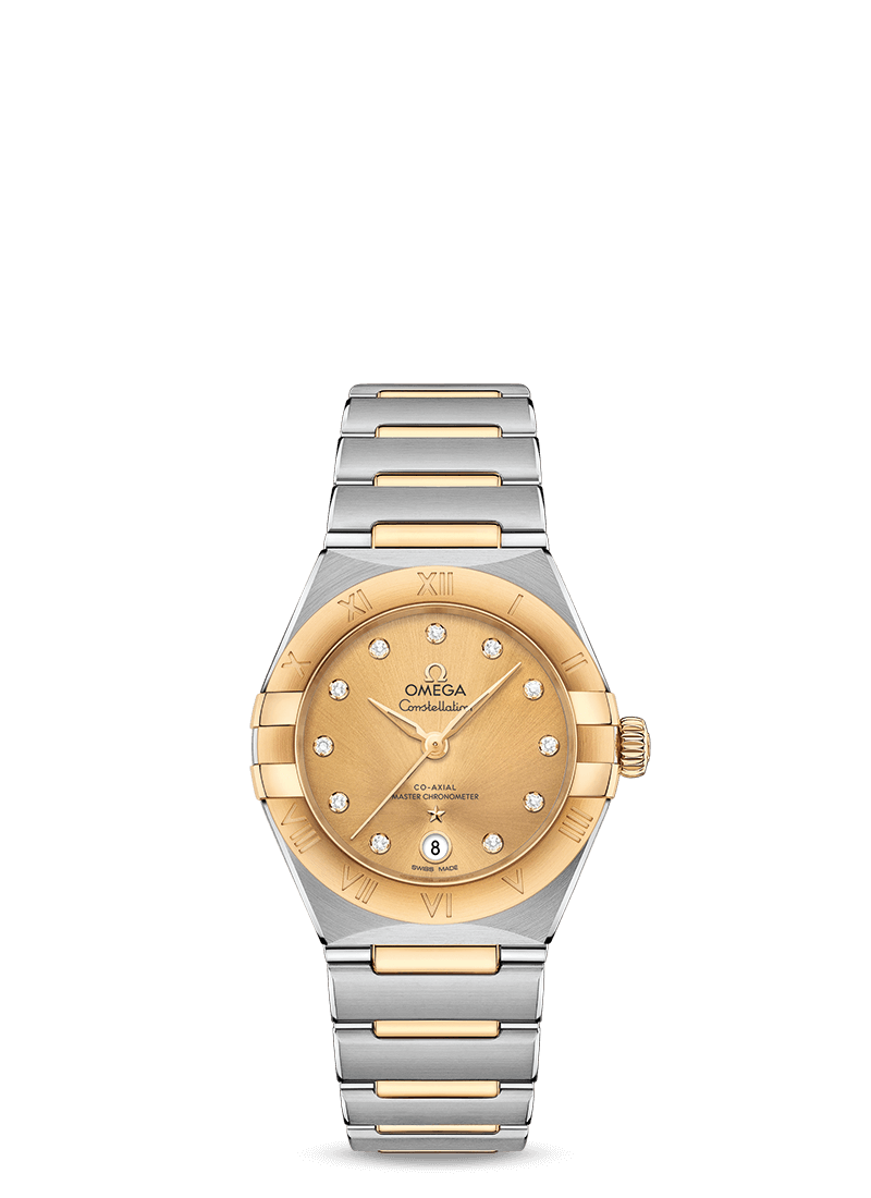 Omega 131.20.29.20.58.001 : Constellation Manhattan 29 Co-Axial Master Chronometer Stainless Steel / Yellow Gold / Champagne Diamond
