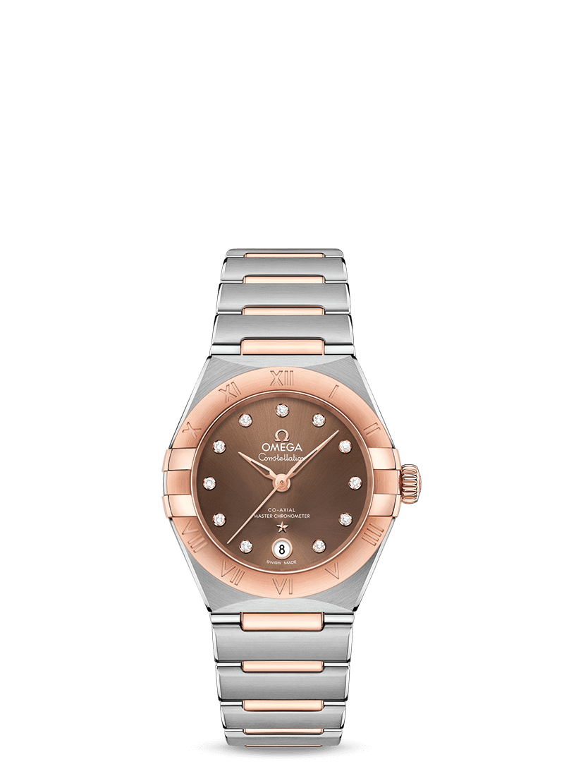 Omega 131.20.29.20.63.001 : Constellation Manhattan 29 Co-Axial Master Chronometer Stainless Steel / Sedna Gold / Brown  Diamond