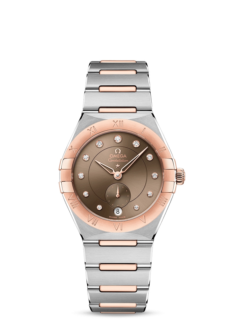 Omega 131.20.34.20.63.001 : Constellation Master Chronometer Small Seconds 34 Stainless Steel / Sedna Gold / Brown - Diamond / Bracelet