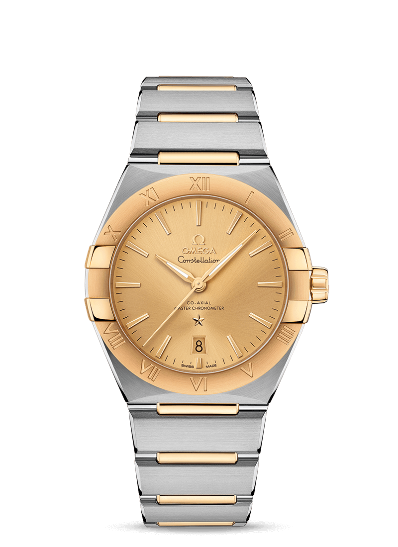 Omega 131.20.39.20.08.001 : Constellation Master Chronometer 39 Stainless Steel / Yellow Gold / Champagne / Bracelet