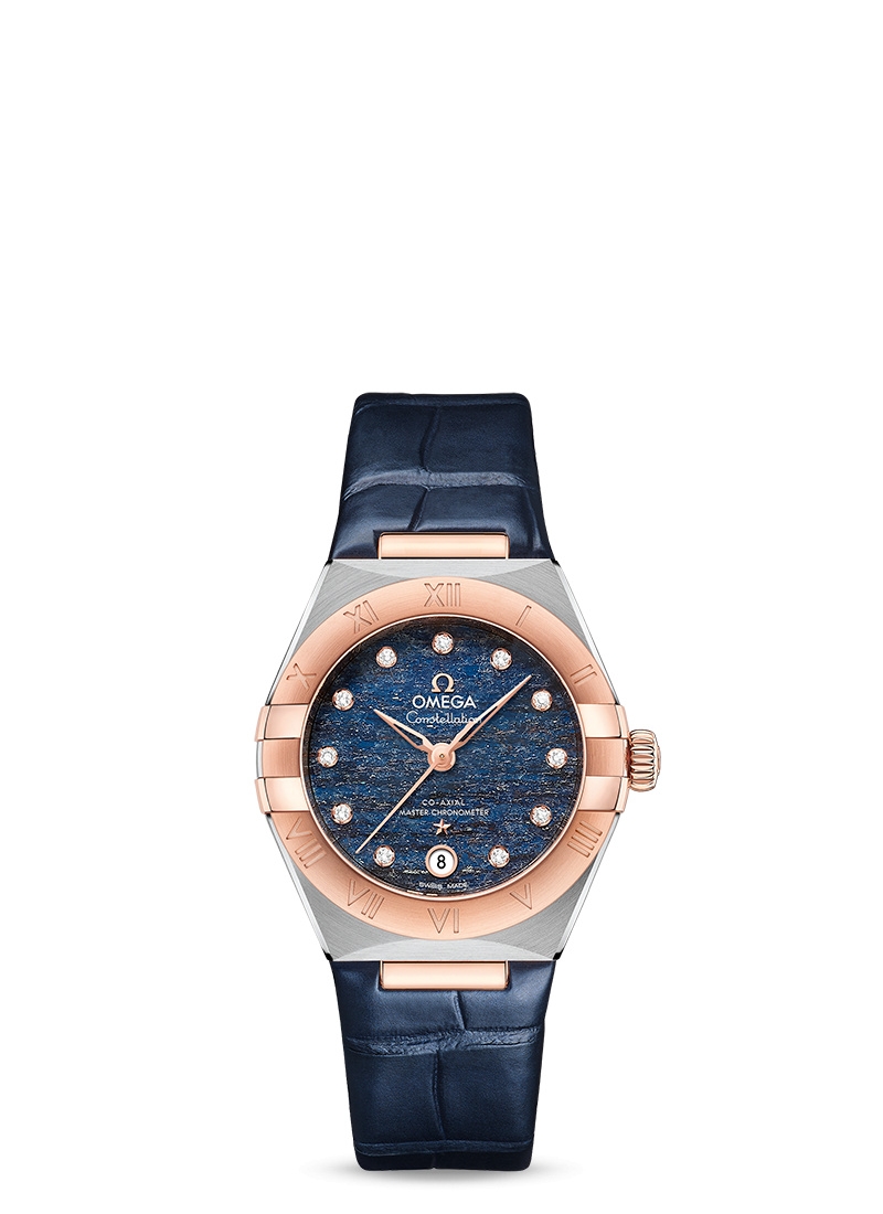 Omega 131.23.29.20.99.003 : Constellation Manhattan 29 Co-Axial Master Chronometer Stainless Steel / Sedna Gold / Blue Aventurine