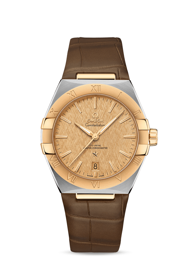Omega 131.23.39.20.08.001 : Constellation Master Chronometer 39 Stainless Steel / Yellow Gold / Champagne / Alligator