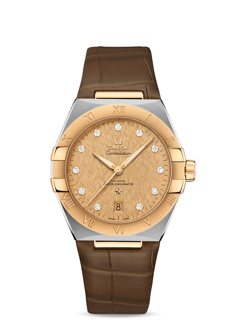Omega 131.23.39.20.58.001 : Constellation Master Chronometer 39 Stainless Steel / Yellow Gold / Champagne-Diamond / Alligator