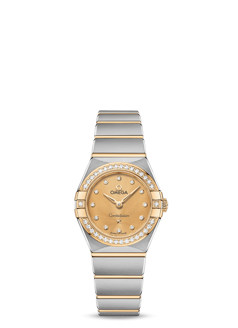 Omega 131.25.25.60.58.001 : Constellation Manhattan 25 Quartz Stainless Steel / Yellow Gold / Champagne - Diamond / Diamond