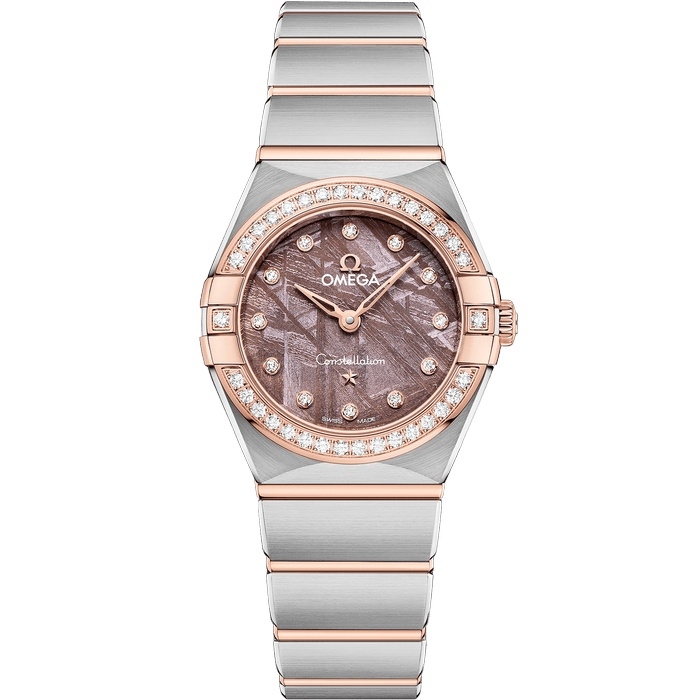 Omega 131.25.25.60.99.001 : Constellation Manhattan 25 Quartz Stainless Steel - Sedna Gold - Diamond / Lilac Meteorite