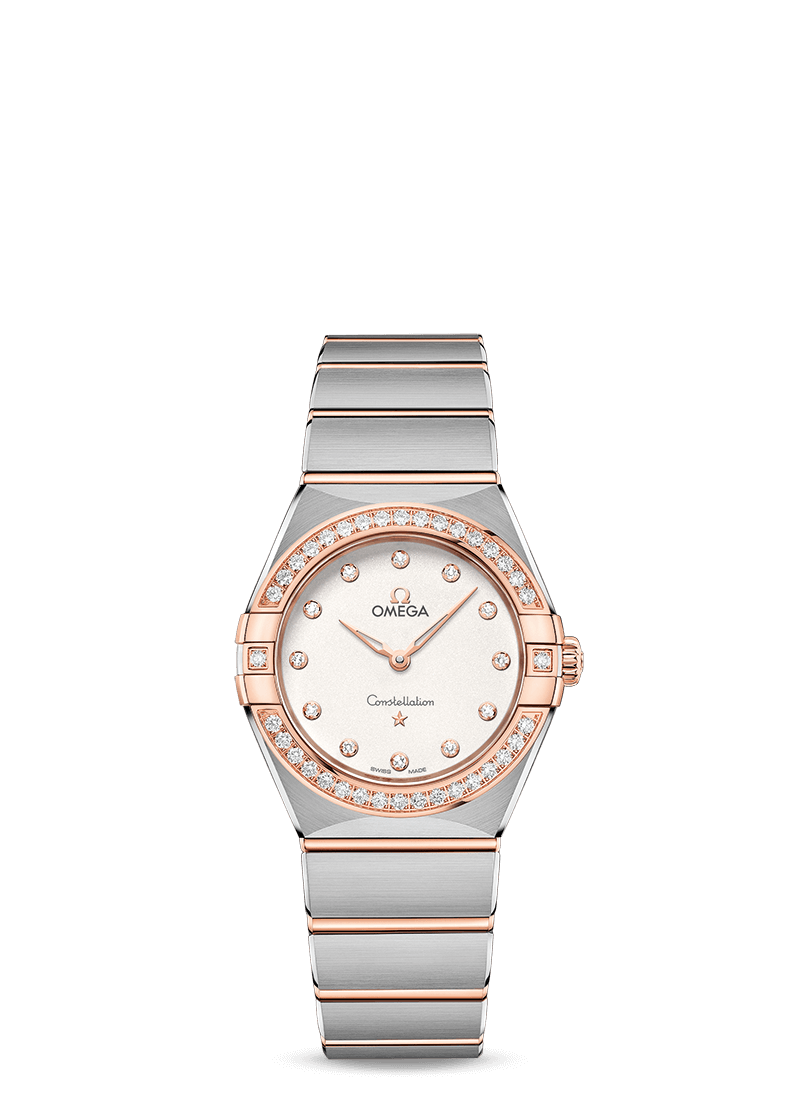 Omega 131.25.28.60.52.001 : Constellation Manhattan 28 Quartz Stainless Steel / Sedna Gold / Silver-Diamond / Diamond