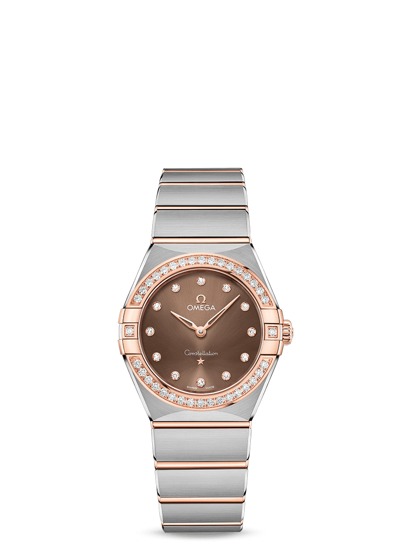 Omega 131.25.28.60.63.001 : Constellation Manhattan 28 Quartz Stainless Steel / Sedna Gold / Brown-Diamond / Diamond