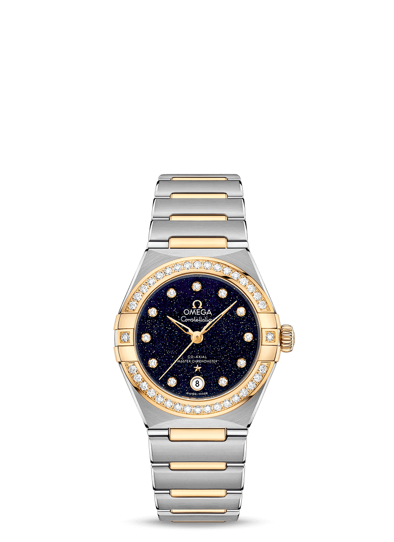 Omega 131.25.29.20.53.001 : Constellation Manhattan 29 Co-Axial Master Chronometer Stainless Steel / Yellow Gold / Aventurine / Diamond