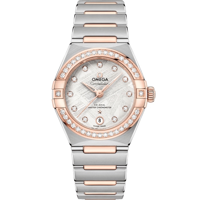 Omega 131.25.29.20.99.001 : Constellation Manhattan 29 Co-Axial Master Chronometer Stainless Steel - Sedna Gold - Diamond / Silver Meteorite