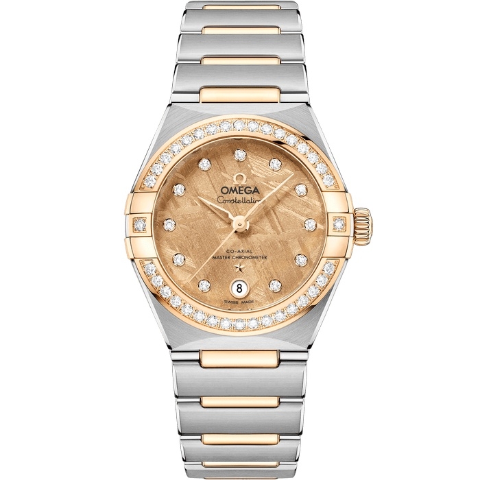 Omega 131.25.29.20.99.002 : Constellation Manhattan 29 Co-Axial Master Chronometer Stainless Steel - Yellow Gold - Diamond / Moonshine Meteorite