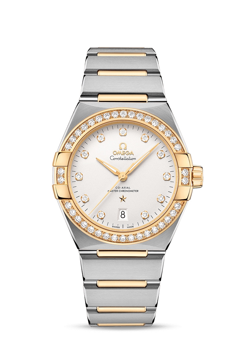 Omega 131.25.39.20.52.002 : Constellation Master Chronometer 39 Stainless Steel / Yellow Gold - Diamond / Silver / Bracelet