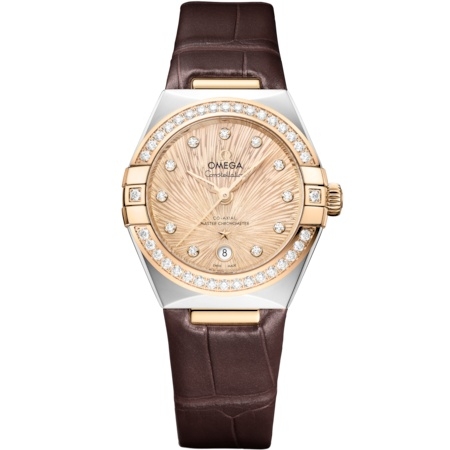 Omega 131.28.29.20.58.001 : Constellation Manhattan 29 Co-Axial Master Chronometer Stainless Steel - Moonshine Gold - Diamond / Champagne Supernova / Alligator