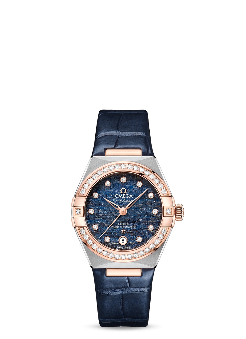 Omega 131.28.29.20.99.003 : Constellation Manhattan 29 Co-Axial Master Chronometer Stainless Steel / Sedna Gold / Diamond / Blue Aventurine