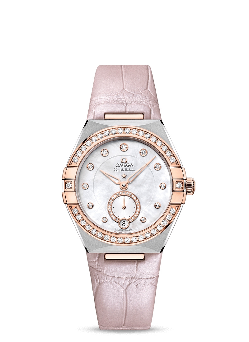 Omega 131.28.34.20.55.001 : Constellation Master Chronometer Small Seconds 34 Stainless Steel / Sedna Gold / Diamond / MOP