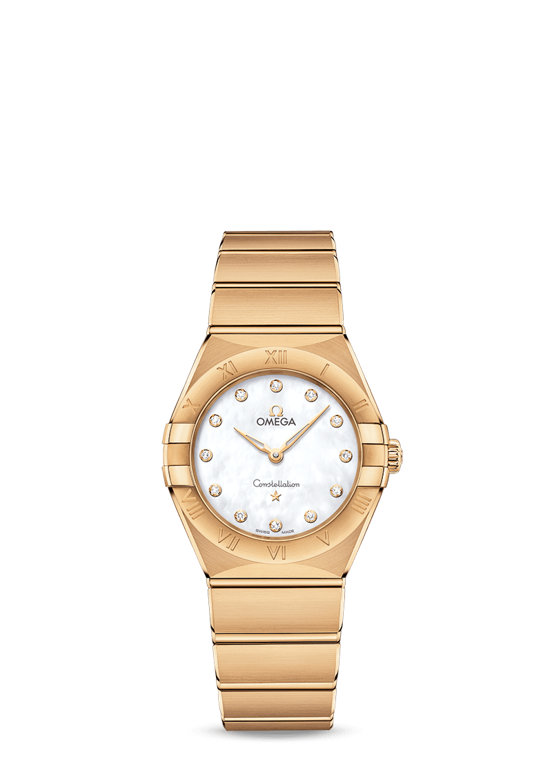 Omega 131.50.28.60.55.002 : Constellation Manhattan 28 Quartz Yellow Gold / MOP