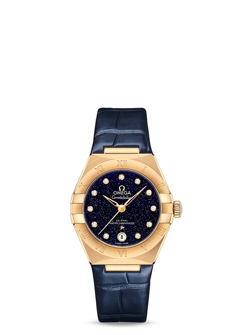 Omega 131.53.29.20.53.001 : Constellation Manhattan 29 Co-Axial Master Chronometer Yellow Gold / Aventurine