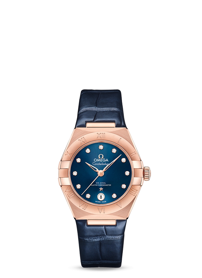 Omega 131.53.29.20.53.002 : Constellation Manhattan 29 Co-Axial Master Chronometer Sedna Gold / Blue - Diamond