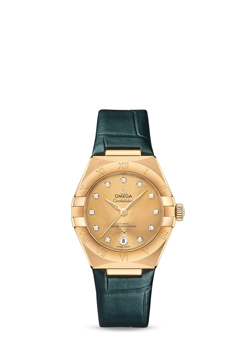 Omega 131.53.29.20.58.001 : Constellation Manhattan 29 Co-Axial Master Chronometer Yellow Gold / Champagne - Diamond