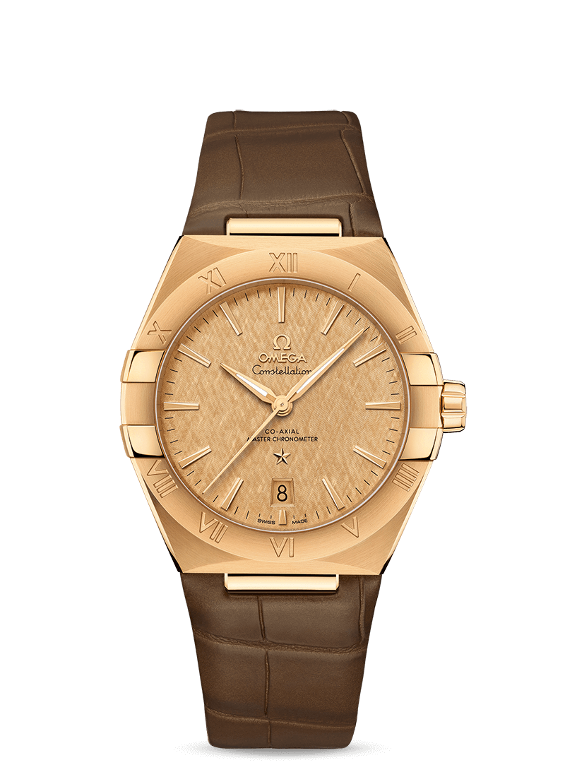 Omega 131.53.39.20.08.001 : Constellation Master Chronometer 39 Yellow Gold / Champagne / Alligator