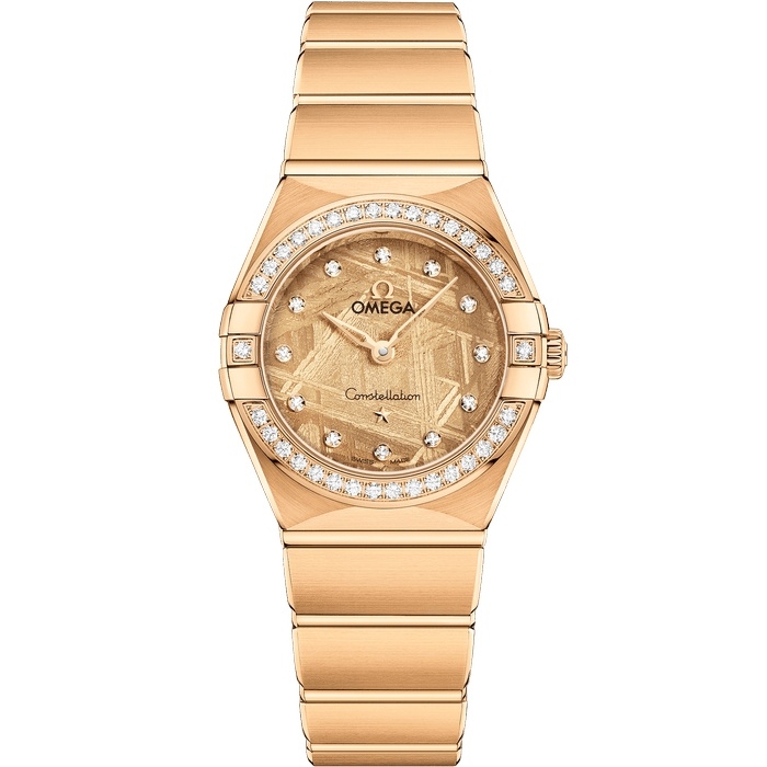 Omega 131.55.25.60.99.003 : Constellation Manhattan 28 Quartz Yellow Gold - Diamond / Moonshine Meteorite