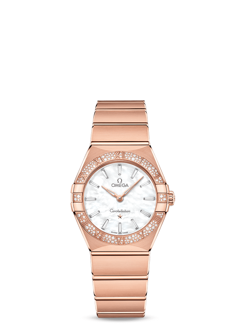 Omega 131.55.28.60.55.003 : Constellation Manhattan 28 Quartz Sedna / MOP - Diamond / Diamond