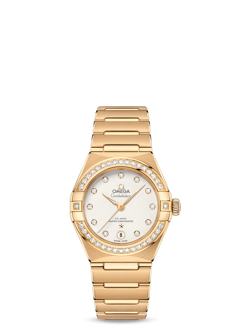 Omega 131.55.29.20.52.002 : Constellation Manhattan 29 Co-Axial Master Chronometer Yellow Gold / Silver /Diamond