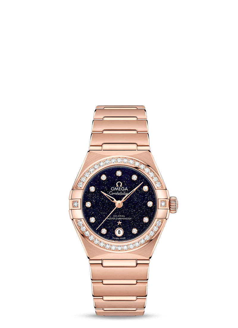 Omega 131.55.29.20.53.003 : Constellation Manhattan 29 Co-Axial Master Chronometer Sedna Gold / Aventurine / Diamond