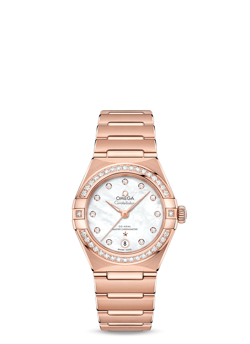 Omega 131.55.29.20.55.001 : Constellation Manhattan 29 Co-Axial Master Chronometer Sedna Gold / MOP / Diamond