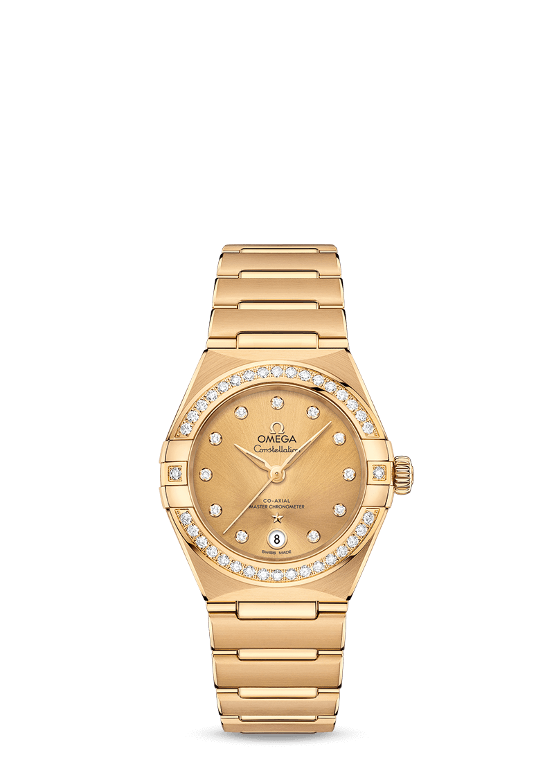 Omega 131.55.29.20.58.001 : Constellation Manhattan 29 Co-Axial Master Chronometer Yellow Gold / Champagne / Diamond
